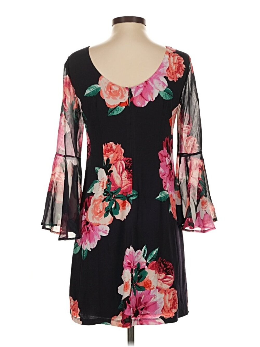 Jessica Howard Black‎ Floral Bell Sleeve Cocktail Dress – Petite 4